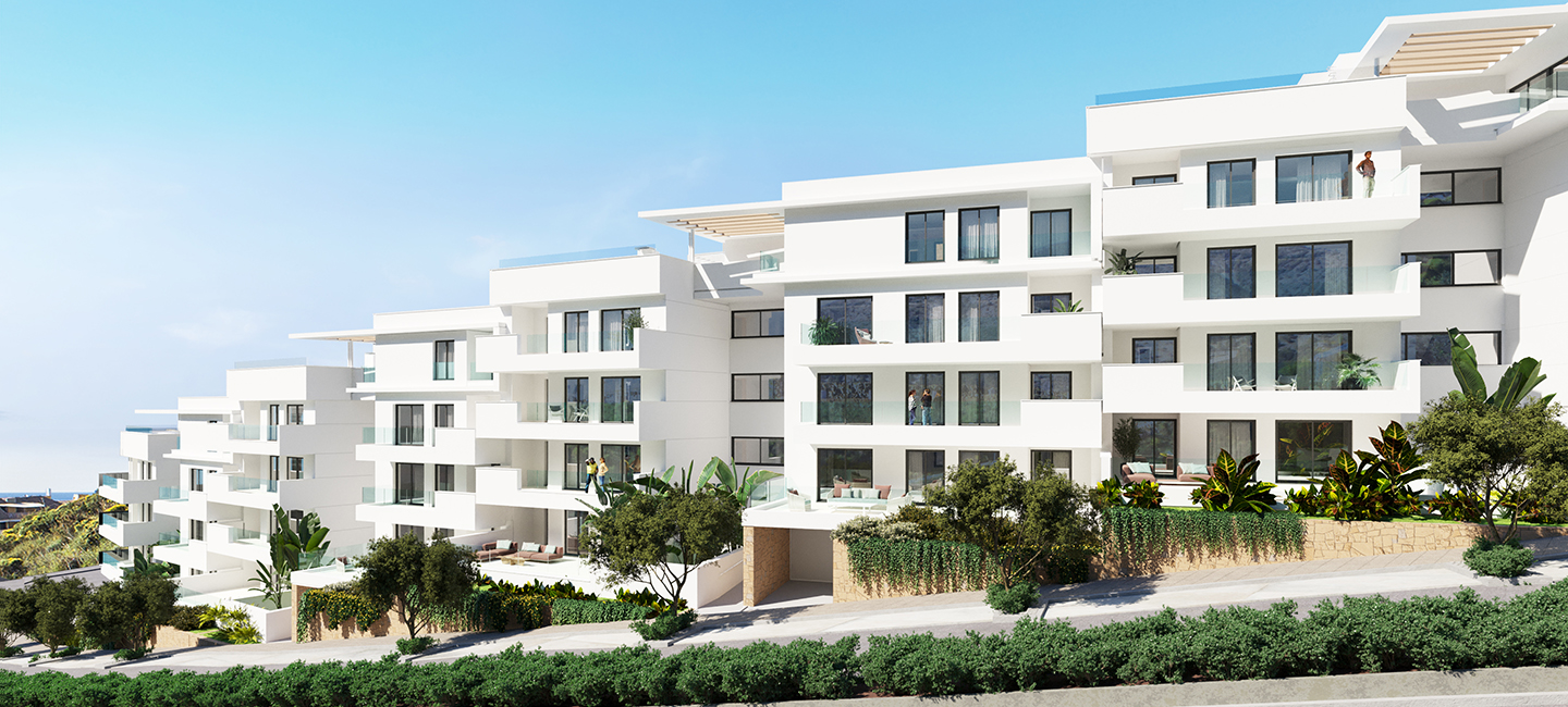 Appartement neuf près de la plage avec 2 chambres, 2 salles de bains, terrasse avec parking et débarras à Carvajal