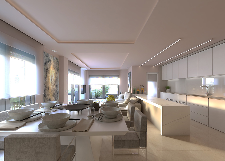 Spektakuläre Luxus-2-Zimmer-Wohnung im Zentrum von Fuengirola mit Terrasse, Parkplatz und Gemeinschaftspool