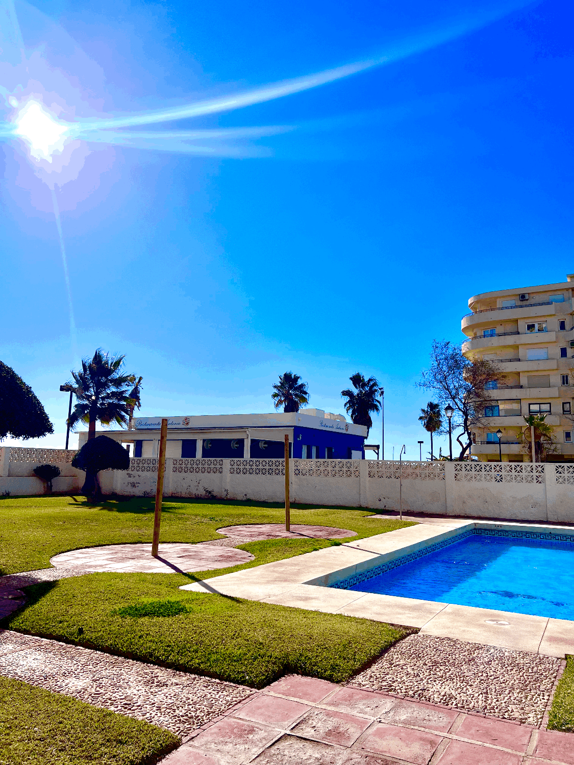 Spiaggia, Fuengirola, 1 camera da letto, piscina il mare e il cielo.