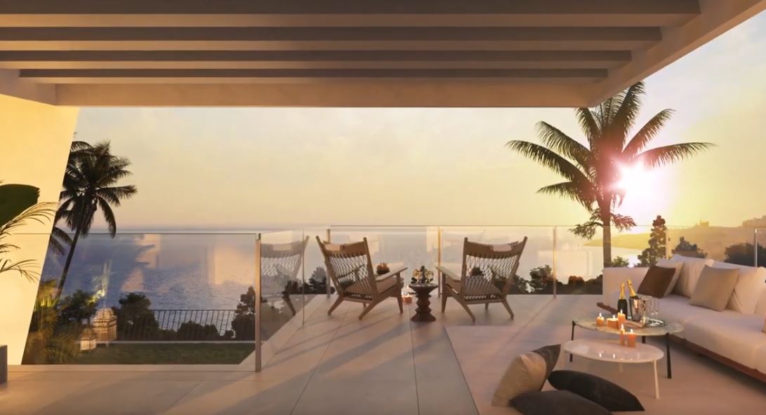 Eksklusive luksusrækkehuse med panoramaudsigt over havet i naturparken Chaparral, Mijas Costa