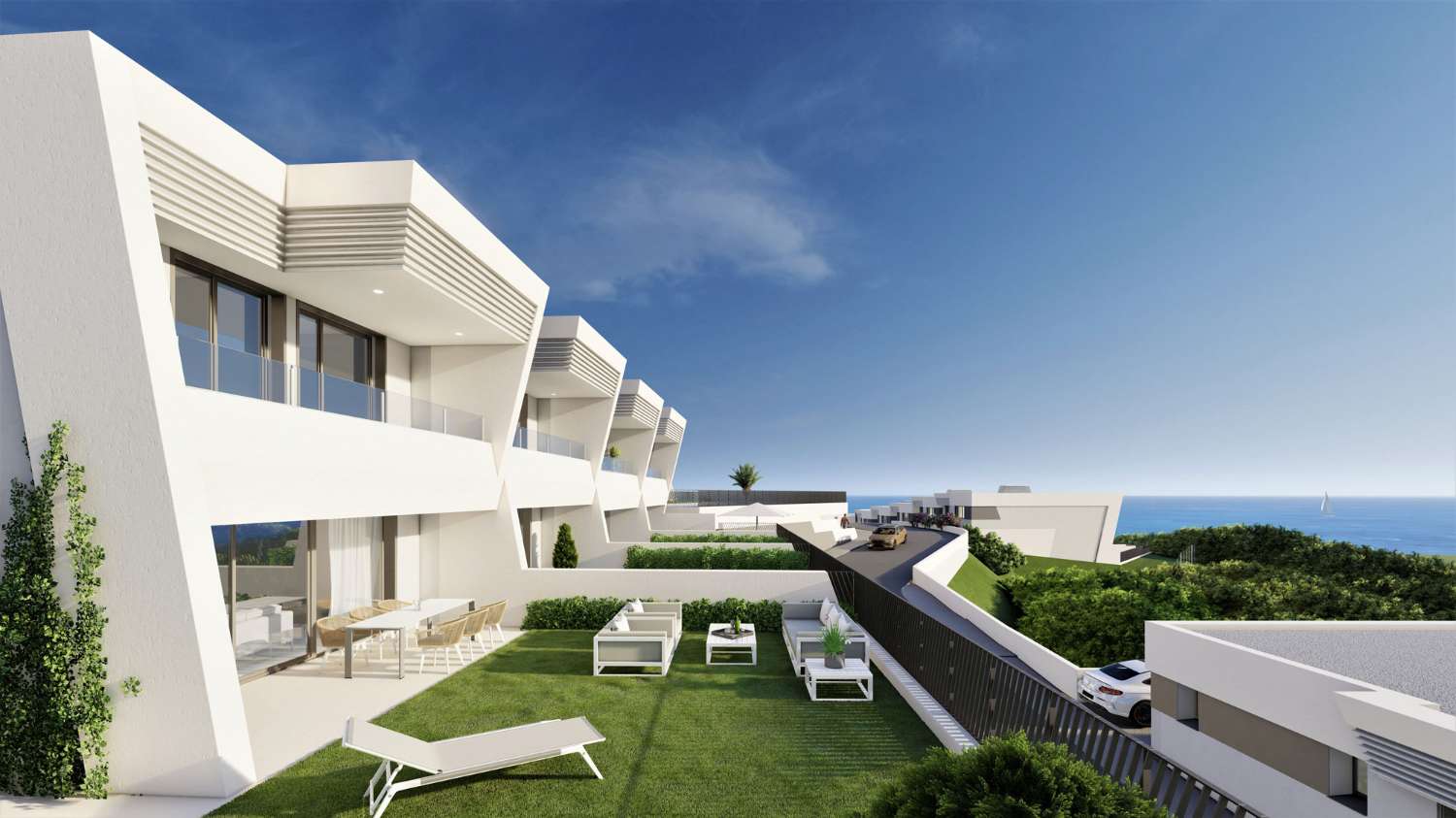 Exclusive luxury townhouses with panoramic sea views in the Chaparral natural park, Mijas Costa