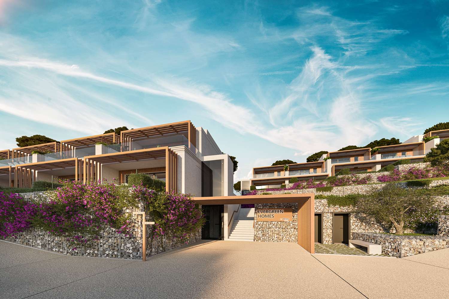 Luxury townhouses next to the Chaparral golf course with sea views in Mijas Costa