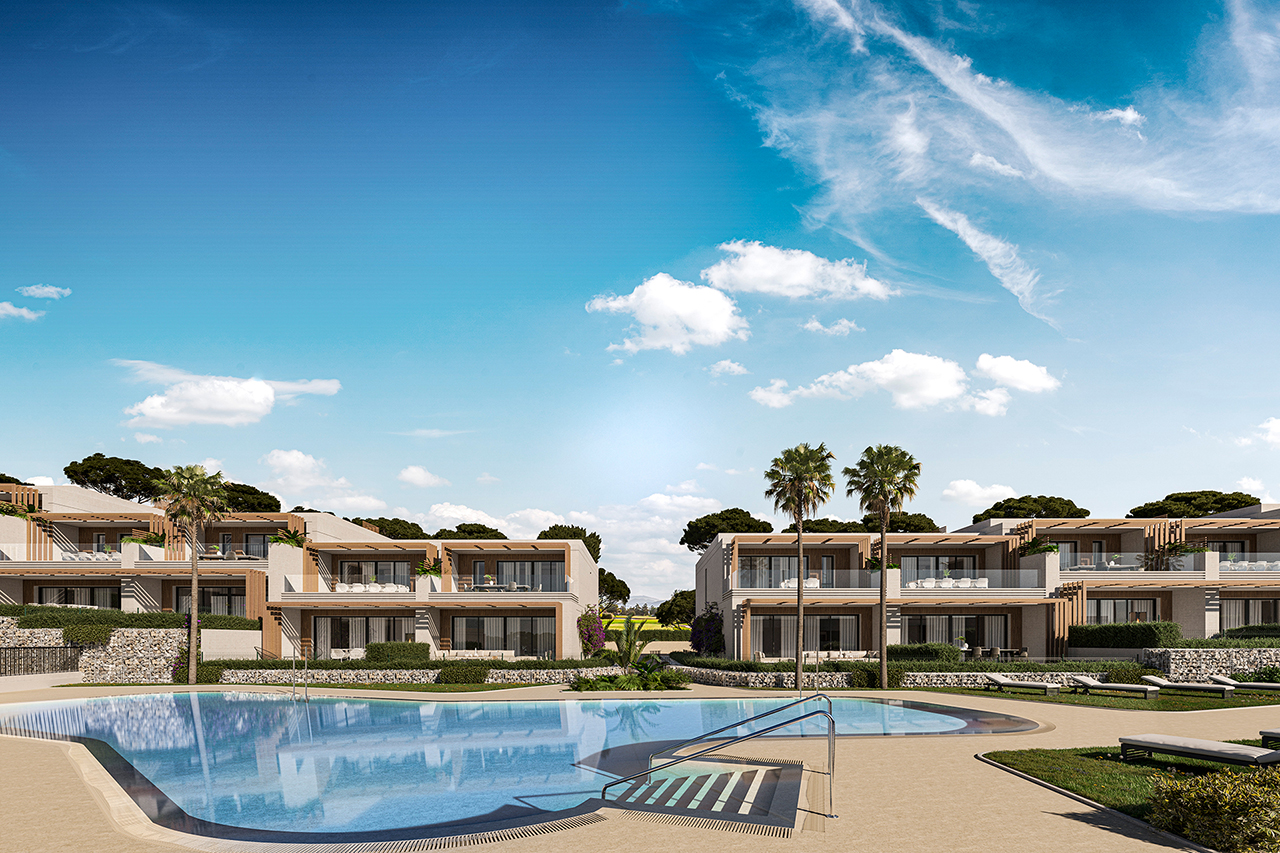 Luxury townhouses next to the Chaparral golf course with sea views in Mijas Costa