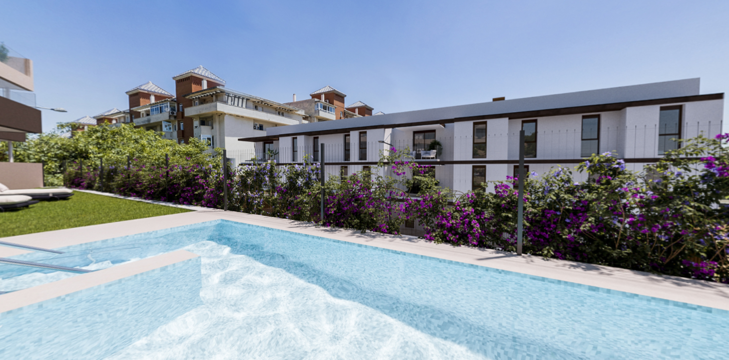 Nieuwe appartementen met 1, 2 en 3 slaapkamers, terras met uitzicht op zee in Los Jardines aan de Costa del Sol, Estepona