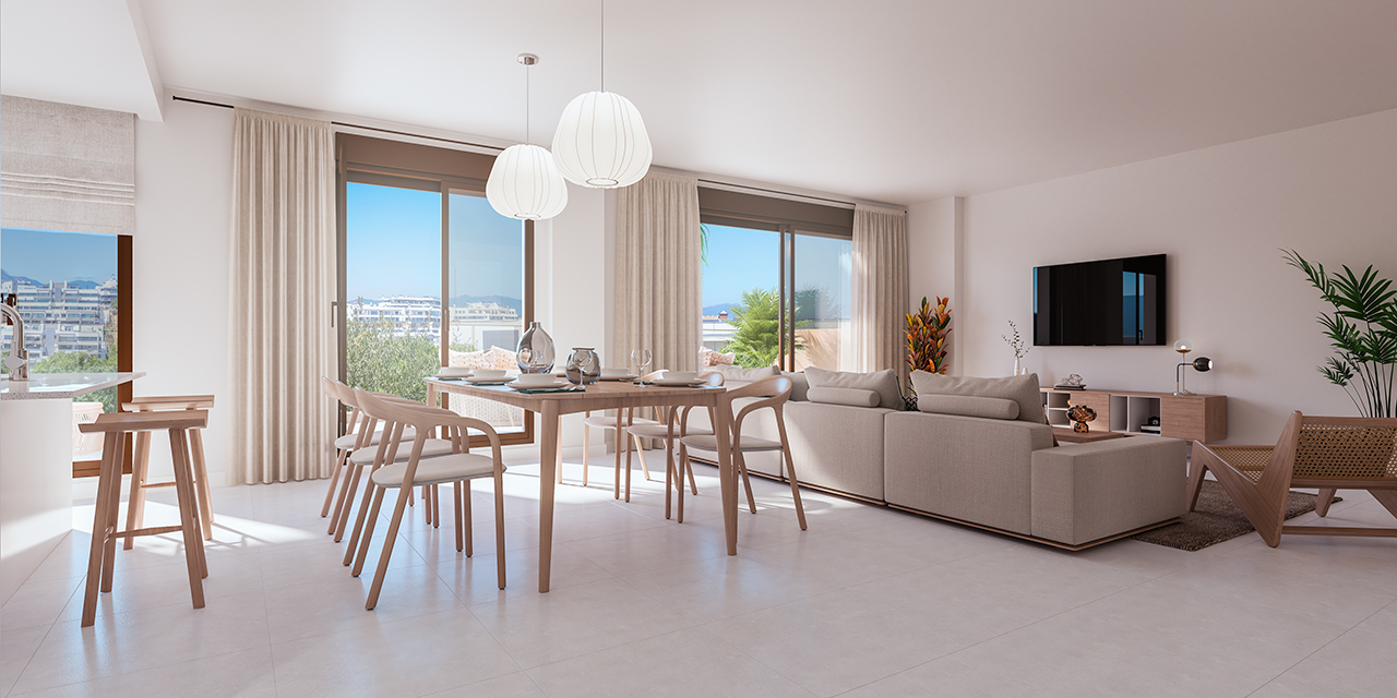 Nouveaux Appartements de 1, 2 et 3 chambres, terrasse avec vue sur la mer à Los Jardines sur la Costa del Sol, Estepona