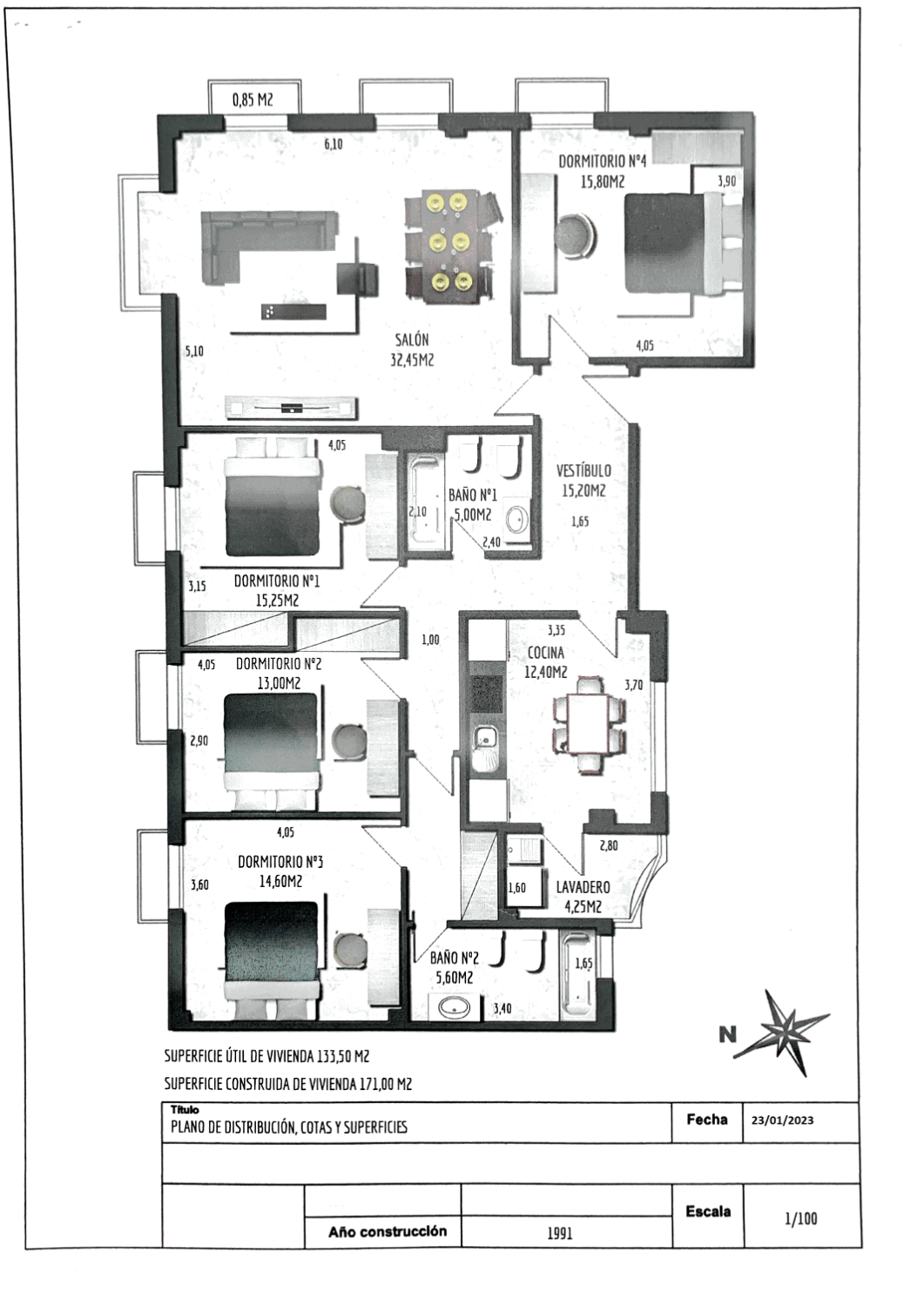 Geräumige Wohnung im Zentrum von Fuengirola mit Parkplatz und 3 Doppelzimmern